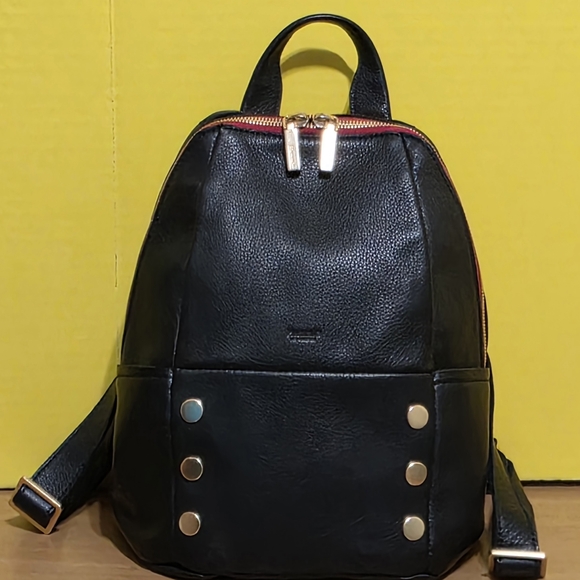 !!2PCS!! Hammitt Black and Gold Backpack with 110 North Wallet - Picture 4 of 12